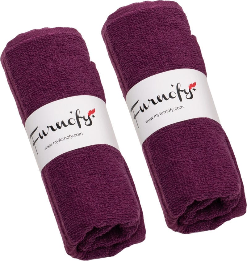 Furnofy Cotton 450 GSM Hand Towel Set Purple (Pack Of 2)