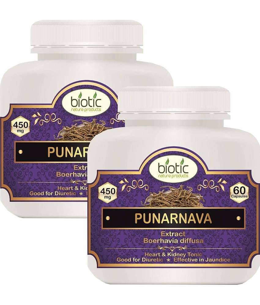Biotic Punarnava Capsules(Boerhavia diffusa)Extract 450mg Capsule 120 no.s Pack of 2