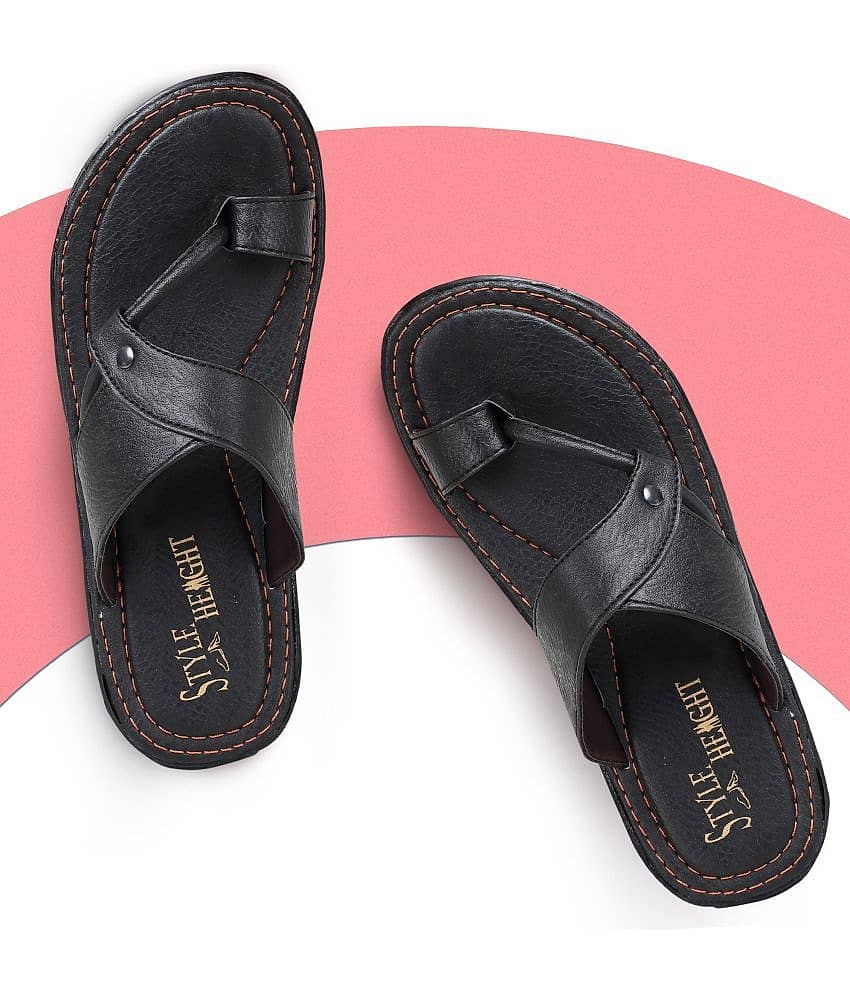 Style Height Brown Men's Leather Slipper