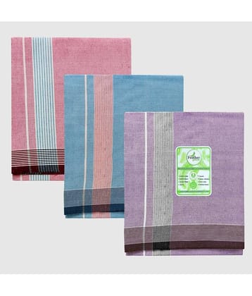 Feather Green - Multicolor Cotton Men's Lungi ( Pack of 3 )