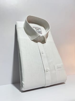 Pure White Line Fabric Shirt #3575