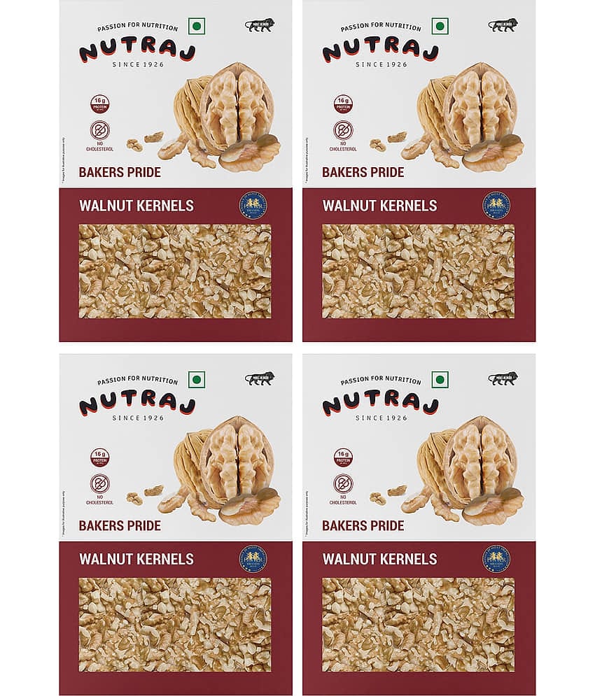 Nutraj Broken Walnut Kernals 1Kg (250G X 4), Akhort Giri 1 Kg