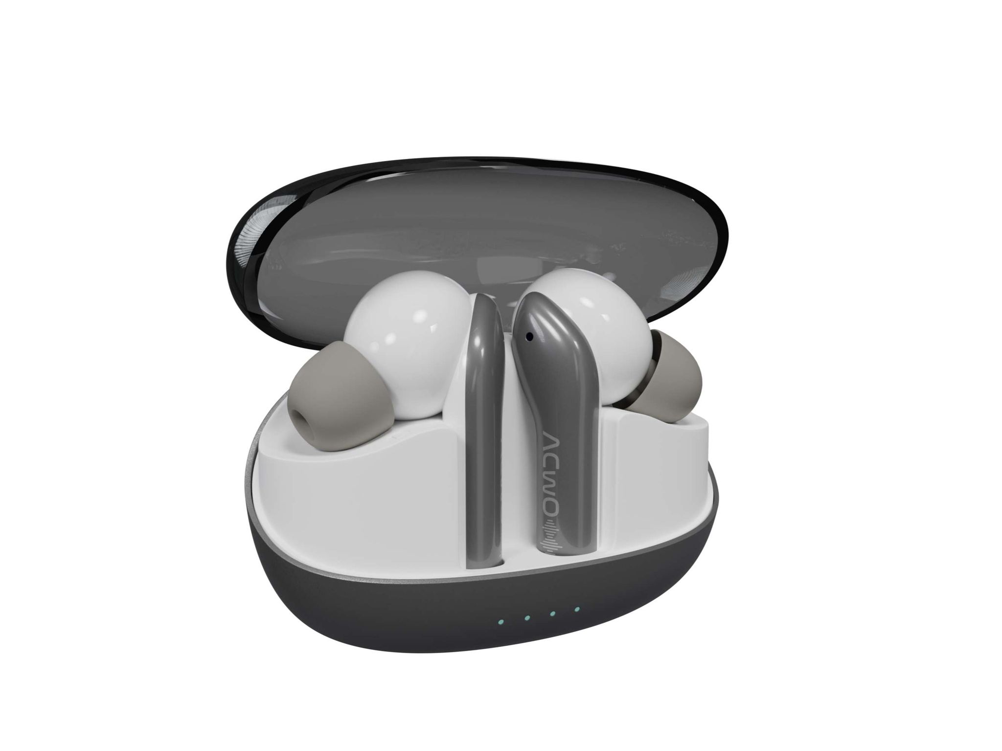 ACwO Dwots 535 with 50 Hours Playtime, Wireless Earbuds Bass Boom X Sound, Gaming-Ready Latency, Quad in Ear Mic Enc, Hyperboost Charging - Luxe Grey