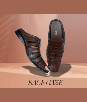 RAGE GAZE - Brown Men's Sandals