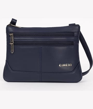 CIMONI Sling Bag Pure Leather Set of 1 ( Blue )