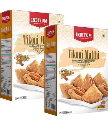 Indiyum Maida Namkeen Snack Combo Pack Tikhoni Mathi 600g (300g X 2)