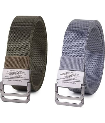 Zacharias - Multicolor Canvas Men's Casual Belt ( Pack of 2 )