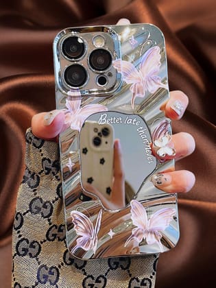 Elegant Shining Butterflies Mirror Case-iPhone 15 Pro Max