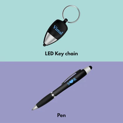 Multi Led Pen & keychain Combo Pack