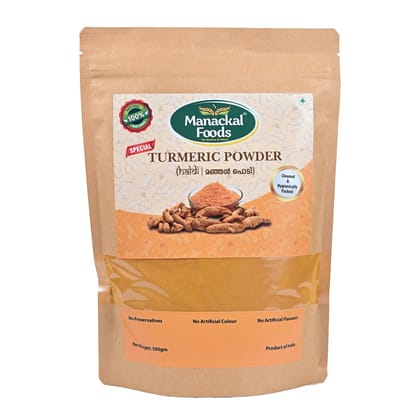Manackal Foods Turmeric Powder 500g | Onattukara Prathibha | Pure & Natural | High Curcumin | Golden Color & Rich Aroma | No Preservatives