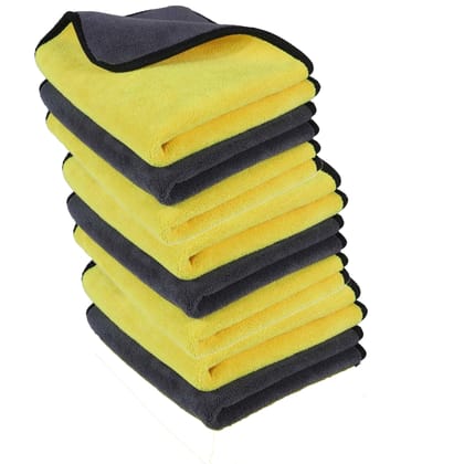 Rudra Microfiber Cleaning Cloths, 600gsm Ultra-Thick Drying Towel Car, Home Polishing Dry Microfiber Cleaning Cloth (8 Units)