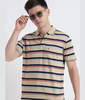 UNIBERRY Pack of 1 Cotton Regular Fit Striped Half Sleeves Men's Polo T Shirt ( Multicolor )