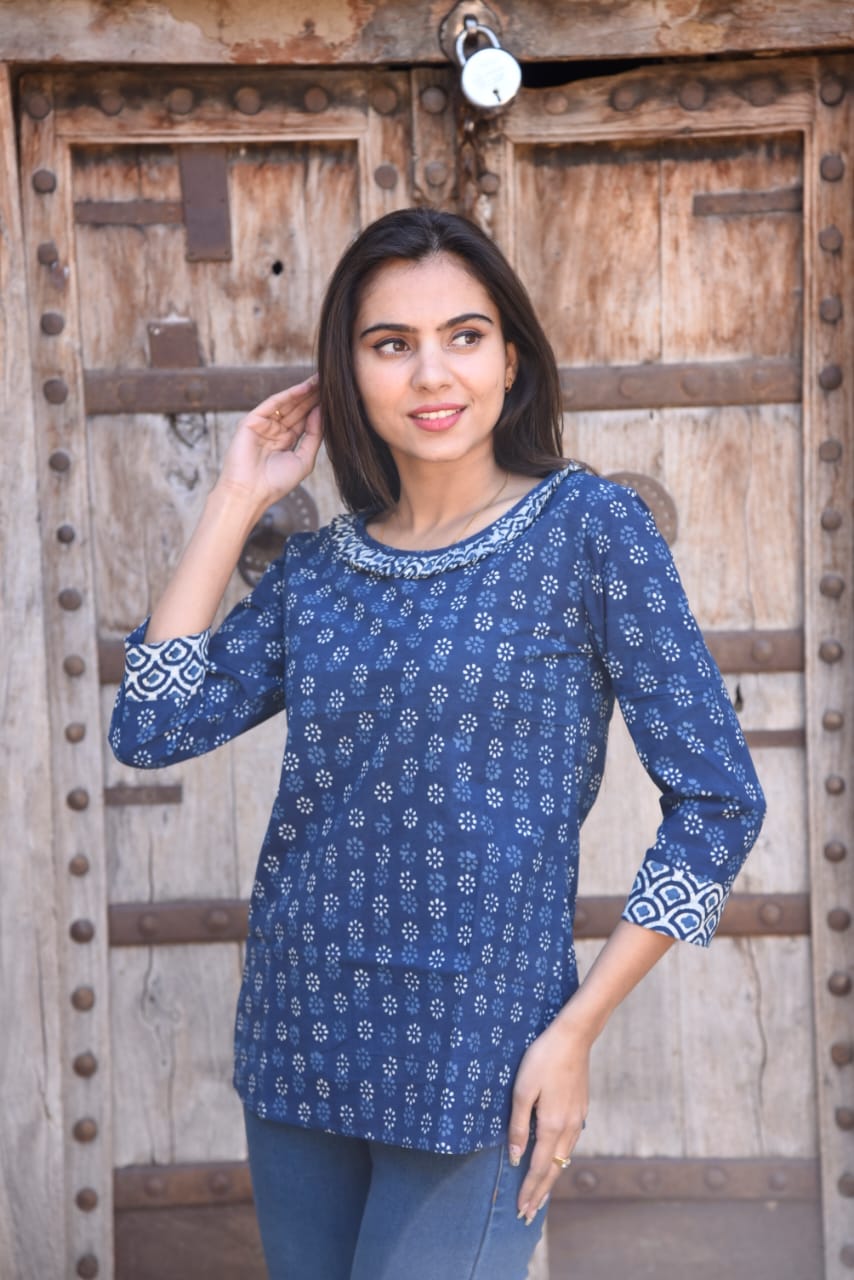 JAIPUR HANDBLOCK PRINT New collection of cotton hand printed short kurti 46