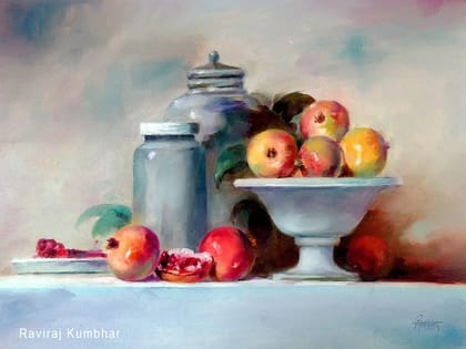 Still Life Painting for Kitchen Canvas Print