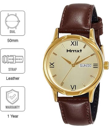 HMXT Brown Leather Analog Men's Watch