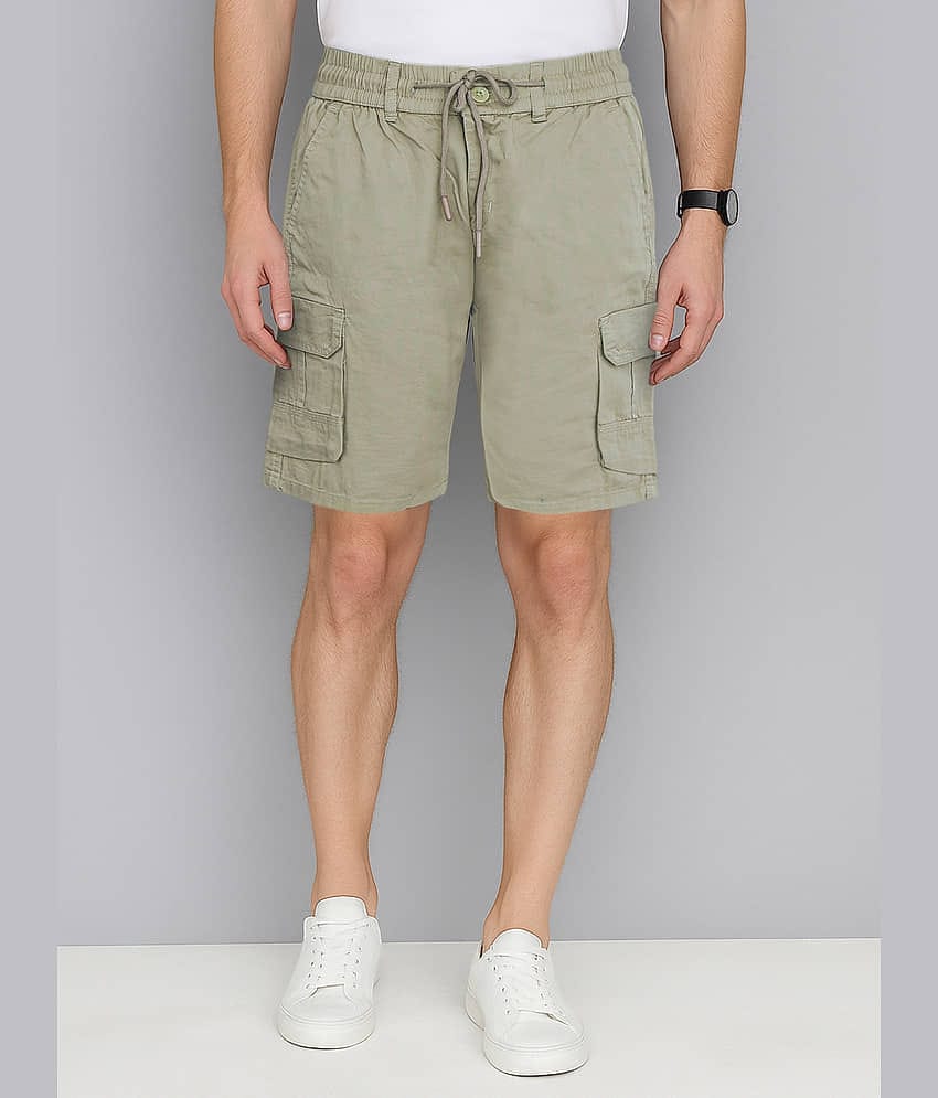 plounge Off-White Cotton Blend Men's Shorts ( Pack of 1 )