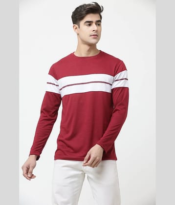 Leotude Pack of 1 Cotton Blend Regular Fit Men's T-Shirt ( Maroon )
