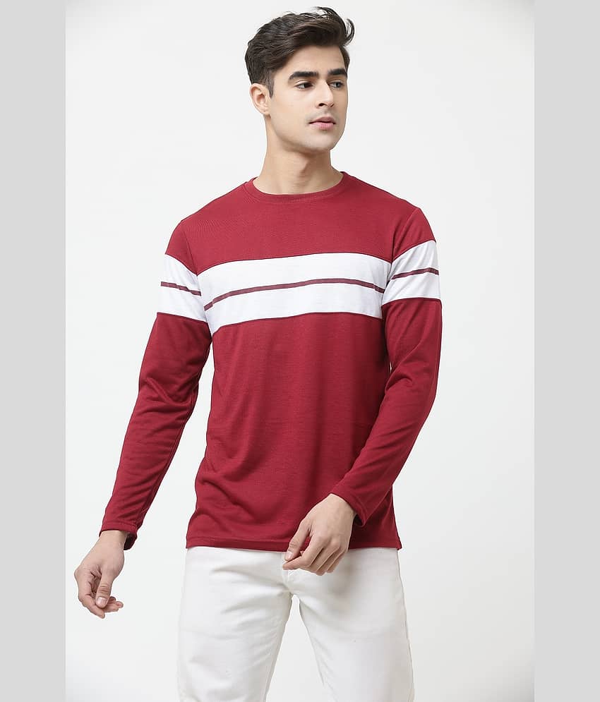 Leotude Pack of 1 Cotton Blend Regular Fit Men's T-Shirt ( Maroon )