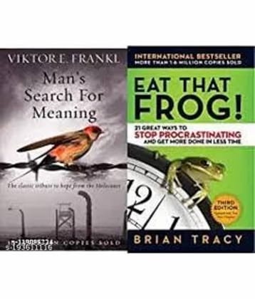 Combo set of 2 Books:- Man's Search For Meaning + Eat That Frog (Paperback)