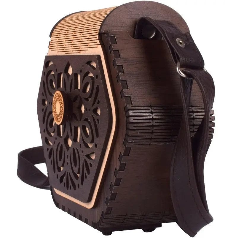 "Elegant Handcrafted Hexagonal Wooden Handbag with Floral Design - Perfect Rakhi Festival Gift"