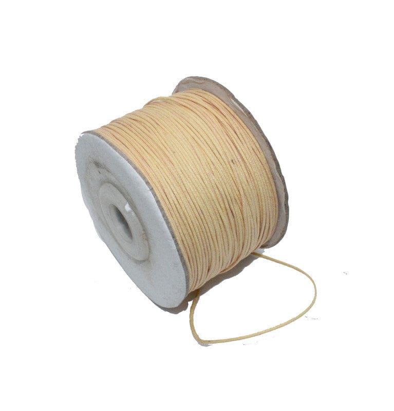 Cream Waxed Cotton Cord Size - 1 MM , COTT-021-Per Roll of 5 Meter / 1 MM