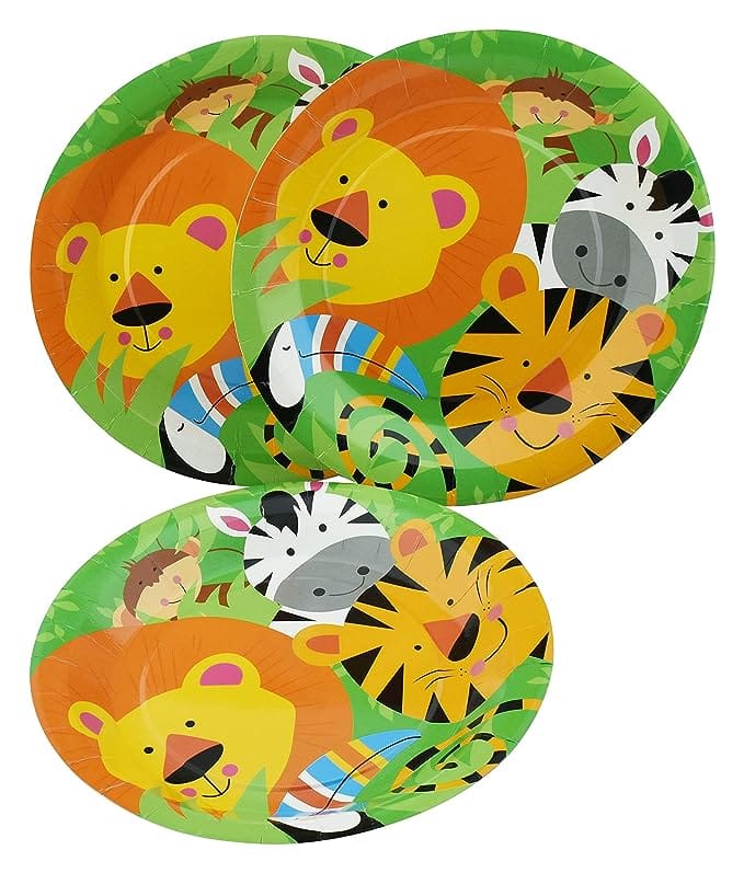 Jungle Animal Theme Party Paper Plates - 9 inches - 10PC