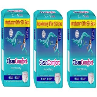 3 Packs of Clean Comfort Disposable Period Panties Combo for Women  Girls Cotton Soft Sanitary Pads L-XL (Pack of 15)