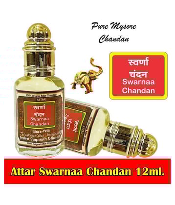 INDRA SUGANDH BHANDAR Attar For Men|Women Swarnaa Chandan With Golden Crystals Real Sandalwood Long Lasting Fragrance 12ml Rollon Pack