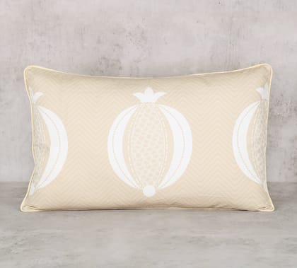 India Circus Sandy Chevron - Cotton Poplin Cushion Cover - 8 X 16 Inch