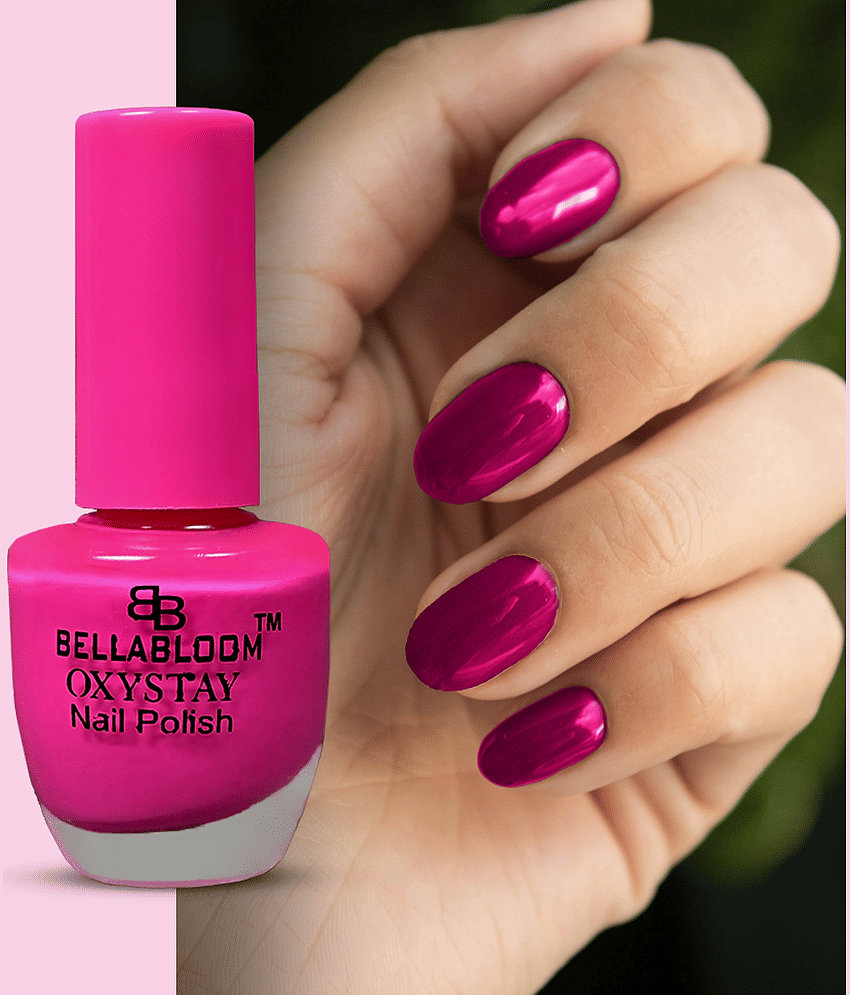 BELLABLOOM Fluorescent Pink Nail Polish, Glossy Finish, Long Lasting, 10ml ( Pack of 1 )