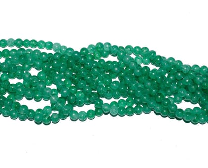 Green Spherical Jade Glass Beads (8 MM) , JZ-029-1 String Approx 50 Pieces / 8 MM