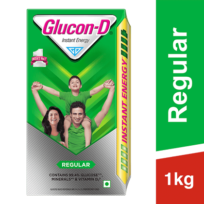 Glucon-D Instant Energy Health Drink - Regular, 1 kg Refill
