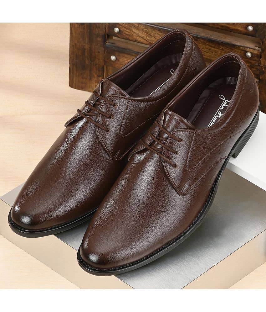 John Karsun Brown Men's Derby Formal Shoes