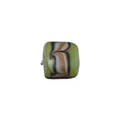 Beadwaala Handmade Fancy Lampwork Glass Beads For Jewelry Making. (Flat Square) SFL-176-Per Packet 25 Pcs / 15X8 MM