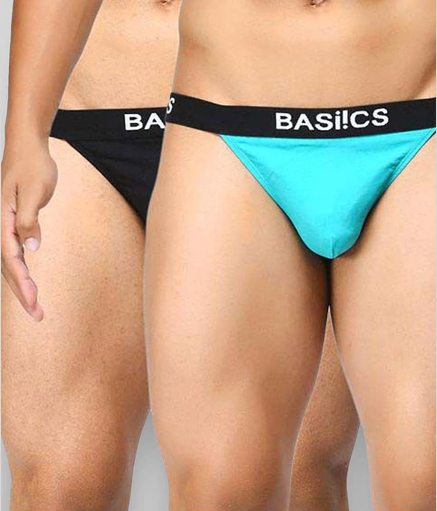 BASIICS By La Intimo Pack of 2 Cotton Thongs For Men's ( Multicolor )