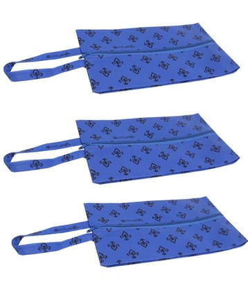 PrettyKrafts Shoe Cover, Shoe Bag with Center Zipper- Large (Set of 3 pcs)