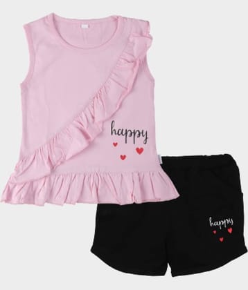 CATCUB Pack of 1 Baby Girls Cotton Top & Shorts ( Yellow )