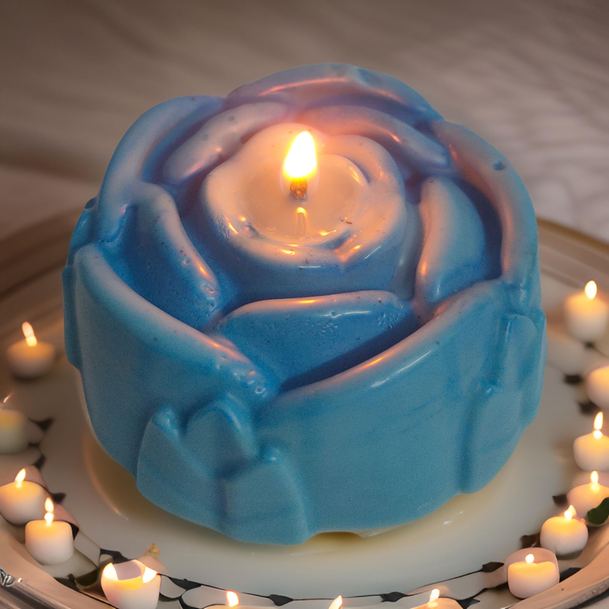 Diwali Candle | Decorative Rose Flower Shape | with Rose Fragrance | Home Decoration Candle