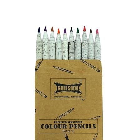 Goli Soda Newspaper Colour Pencils ( 10 Colours )