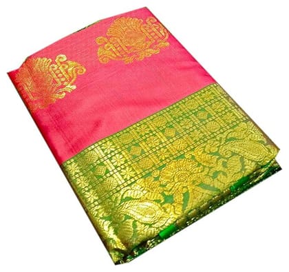 Womens Poly Silk Zari Butta Work Saree Womens Poly Silk Zari Butta Work Saree