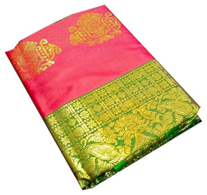 Womens Poly Silk Zari Butta Work Saree