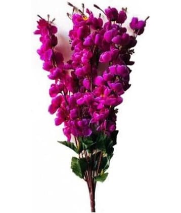 Green plant indoor Orchids Purple Artificial Flowers Bunch - Pack of 1