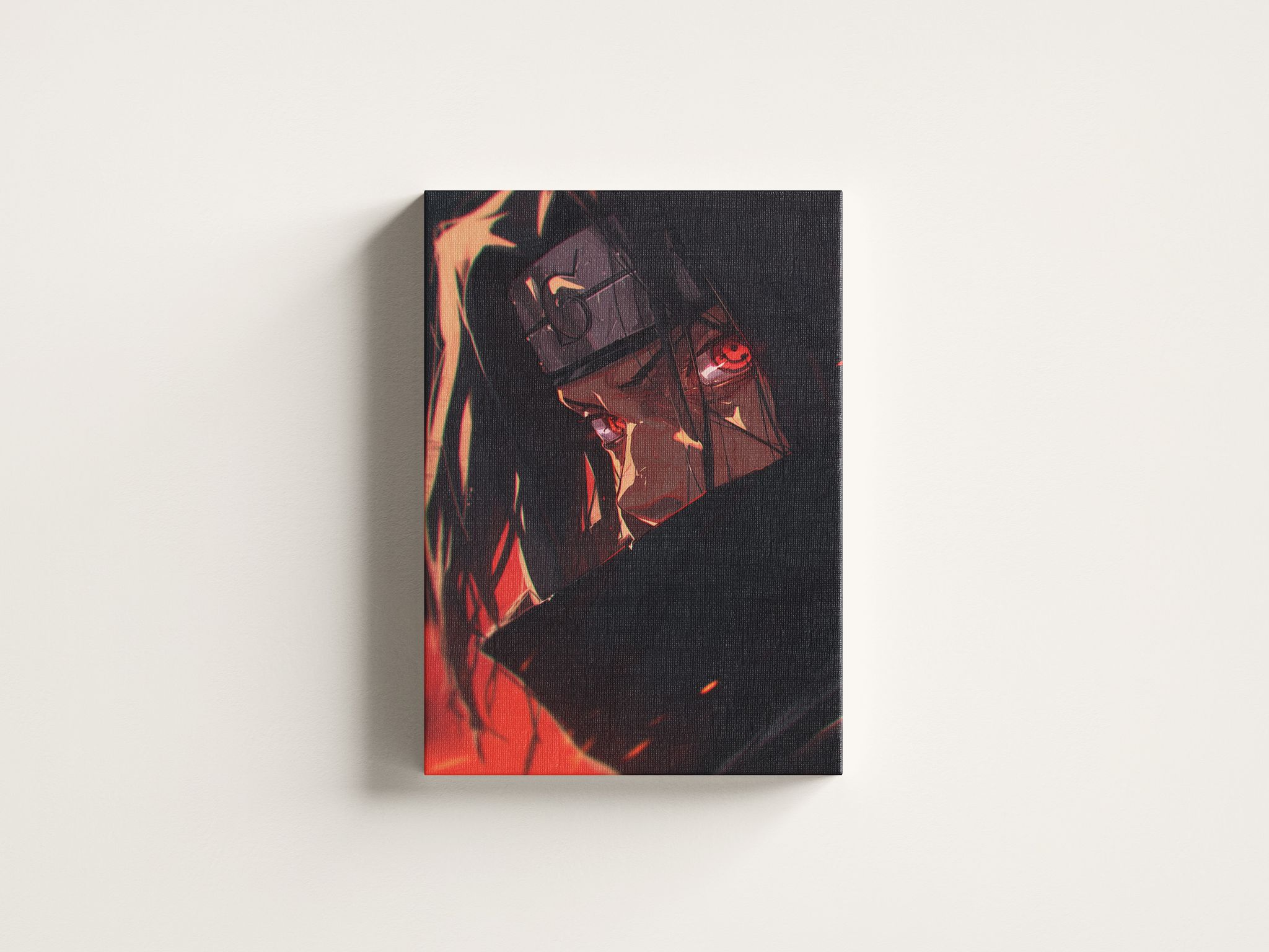 FURNISHUB Itachi Uchiha Artwork | Naruto | Masterful Portrait of a Shinobi Legend | Wall Art Painting For Home Decor| Wall Decor Painting | Gallery Wrapped Canvas Art Painting | Anime Canvas Painting