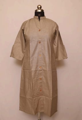 Cotton Collar Kurti With Sleeves