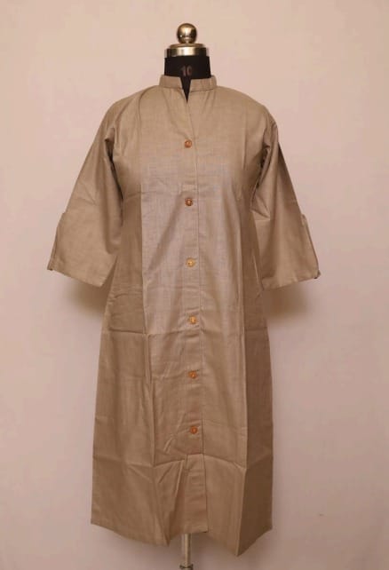 Cotton Collar Kurti With Sleeves
