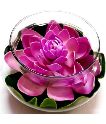 Green plant indoor Lotus Blue Flowers With Pot - Pack of 1