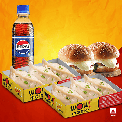 Chicken Himalayan Steam Momo 6Pc + Chicken Moburg 2Pc + 1 Pepsi 250ml
