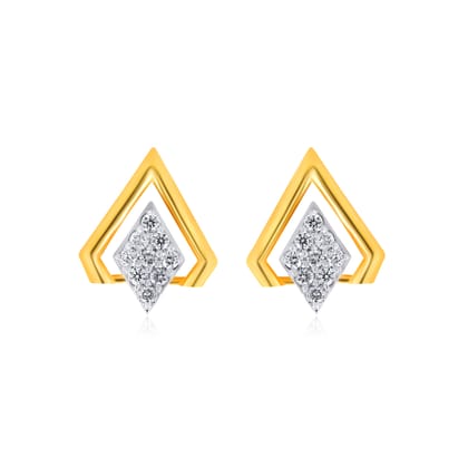 Senco Gold Elite Beguile Crown Diamond Studs (2 gram / 0.18 Ct / HI-SI / 18K Yellow Gold)