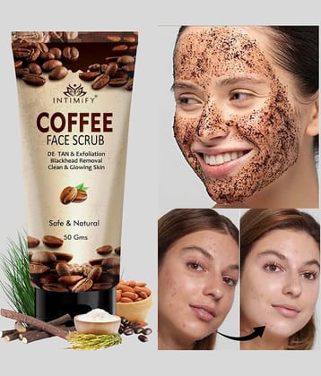 Intimify Coffee Face Scrub, Scrub For Exfoliation And Tan Removal Facial Scrub, 50 Gms