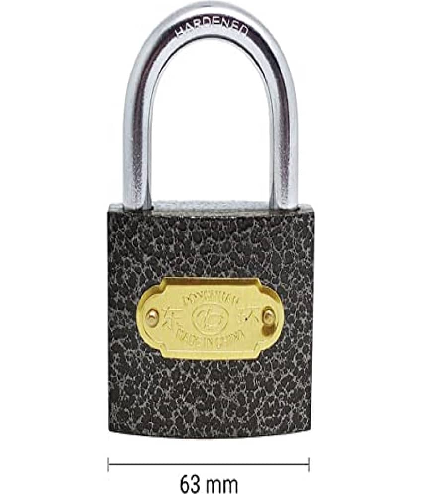Pressing Hard Stainless Steel black Finish Lock with 3 Key (lock 63 mm )